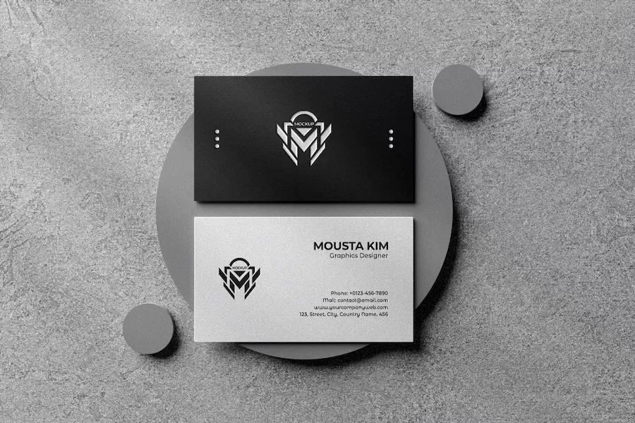 Branding & Design 12 clean black white business card mockup 359791 74